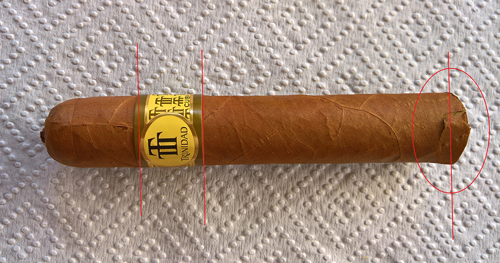 Cigar photograph with pincushion distortion