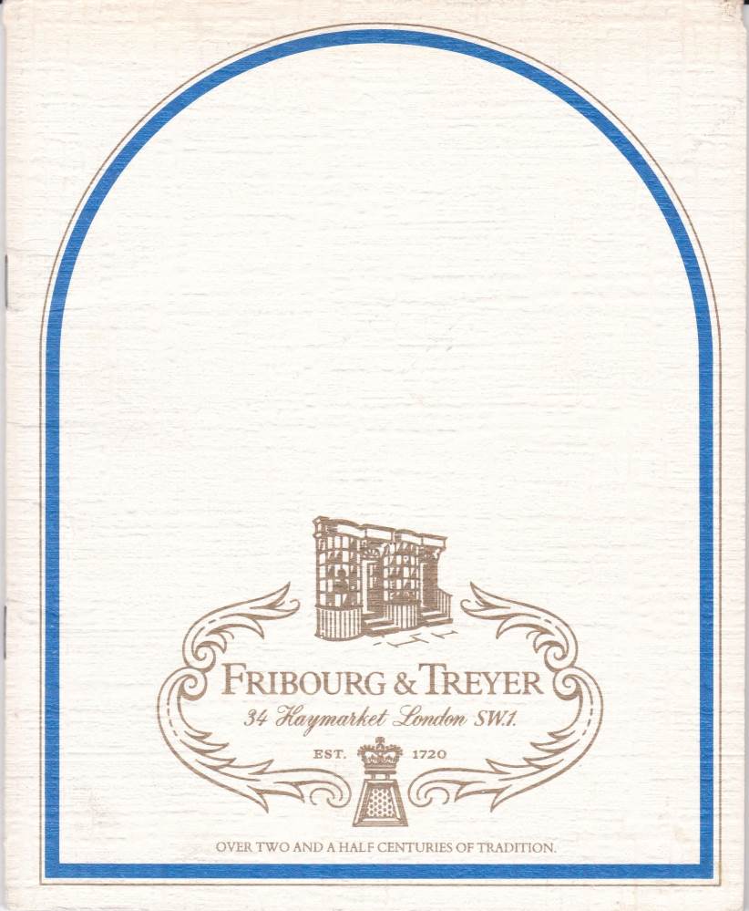 1973 Fribourg & Treyer Catalogue and Pricelist