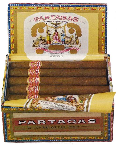 Typical Partagás packaging
