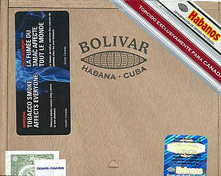 Bolívar Edición Regional Canadá packaging