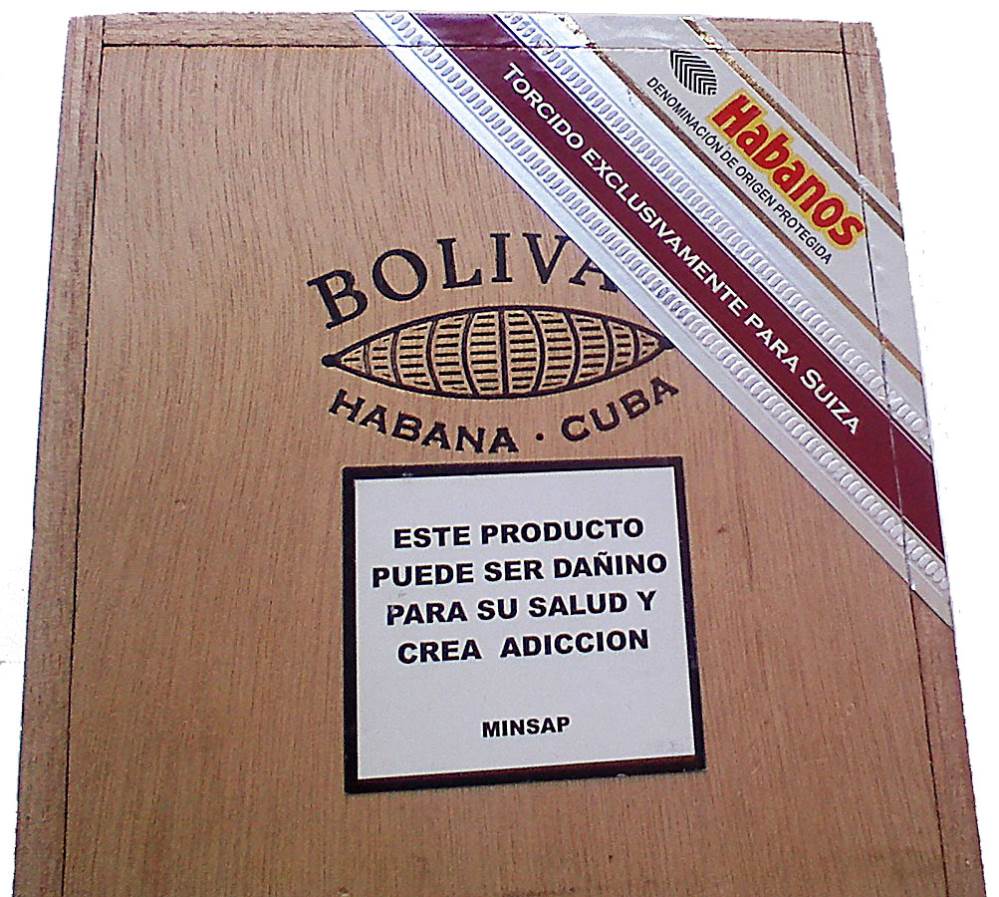 Bolívar Edición Regional Suiza packaging